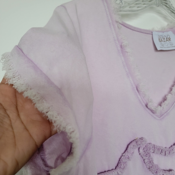 Purple Star Embellished Women's Short Sleeve Tee - Picture 4 of 5